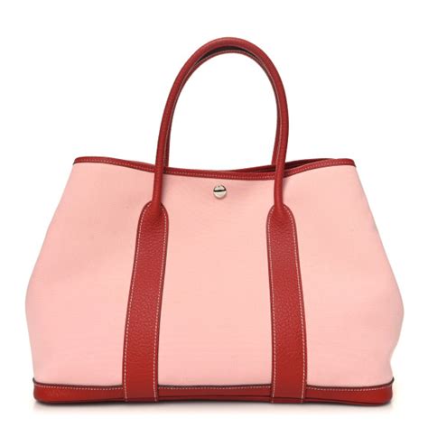 HERMES Vache Country Garden Party Tote 36 MM Rose Sakura